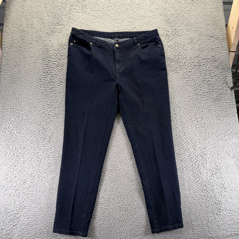 Michael Kors‎ Jeans Womens 18W Blue Cotton Denim Tapered Travel Workwear Stretch